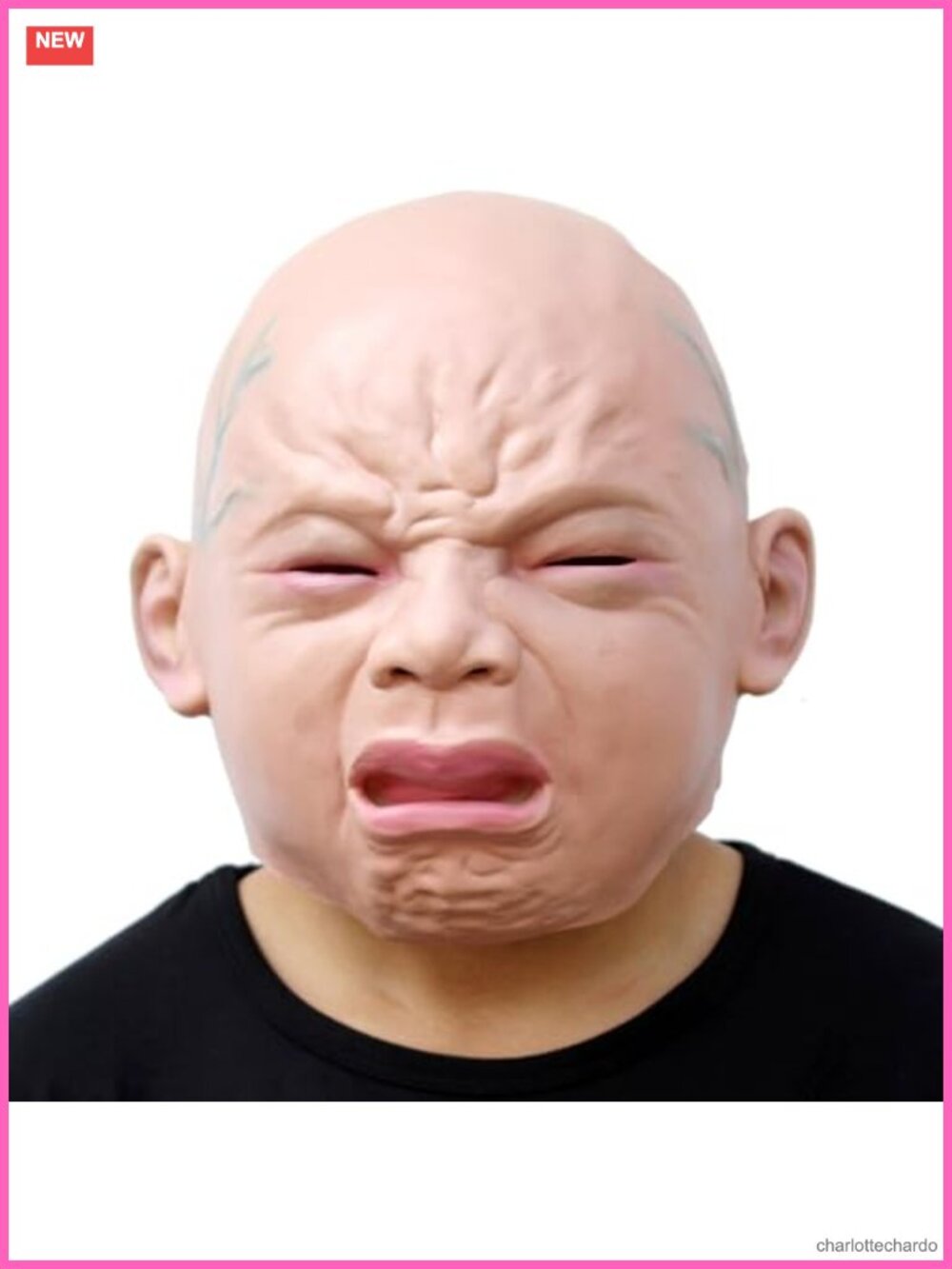 Full Head Latex Crying Face Mask Costume for Halloween Party